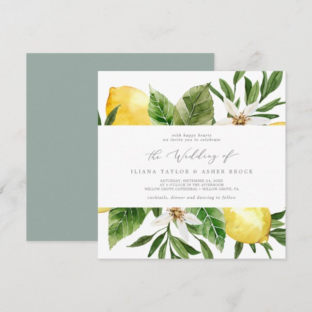 Invitación a la boda de la plaza del Jardín del Li (Anverso / Reverso)