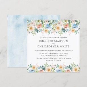 Invitación a la boda de la plaza floral de Pastel