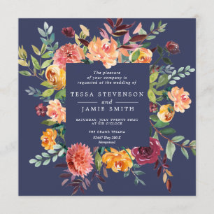 Invitación a la boda de la plaza floral Paprika Bu