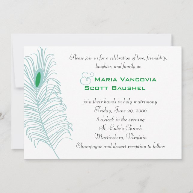 Invitación a la boda de la pluma (Anverso)