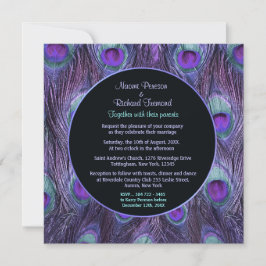 Invitación a la boda de la pluma de pavo real