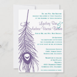 Invitación a la boda de la pluma de pavo real
