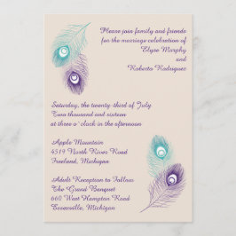 Invitación a la boda de la pluma de pavo real