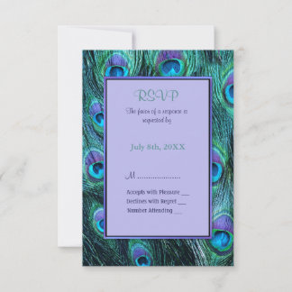 Invitación a la boda de la pluma de pavo real - RS
