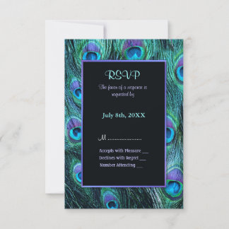 Invitación a la boda de la pluma de pavo real - RS