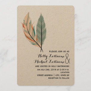 Invitación a la boda de la pluma del desierto