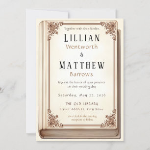 Invitación a la boda de la portada del libro de la