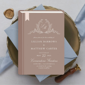 Invitación a la boda de la portada del libro de mo