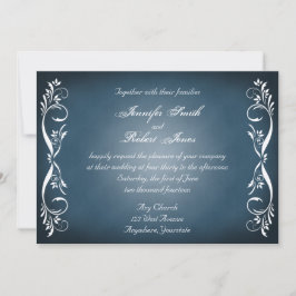 Invitación a la boda de la posada floral azul medi