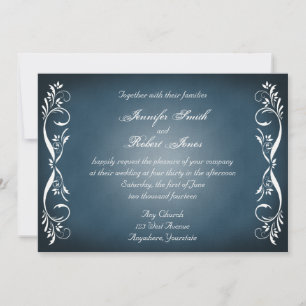 Invitación a la boda de la posada floral azul medi