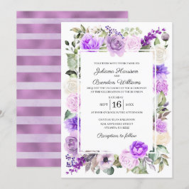 Invitación a la boda de la primavera con flores mo