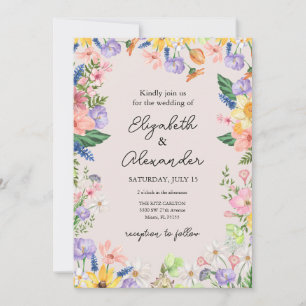 Invitación a la boda de la primavera de las flores