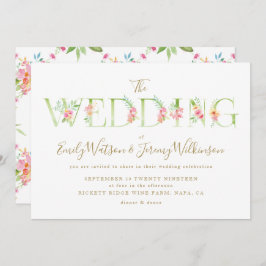 Invitación a la boda de la primavera floral acuare