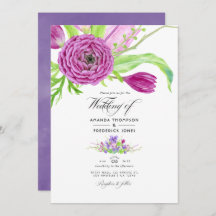 Invitación a la boda de la primavera floral acuare