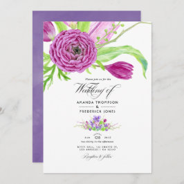 Invitación a la boda de la primavera floral acuare