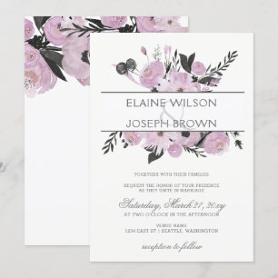 Invitación a la boda de la primavera floral de col