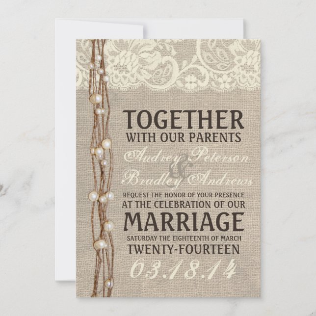 Invitación a la boda de la primera boda de la prim (Anverso)