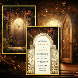 Invitación a la boda de la puerta de jardín encant