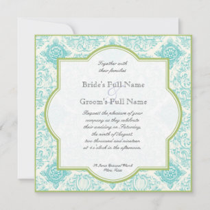 Invitación a la boda de la quatrefoil de la tela a