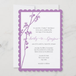 Invitación a la boda de la rama de flores silvestr