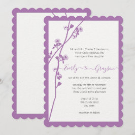 Invitación a la boda de la rama de flores silvestr