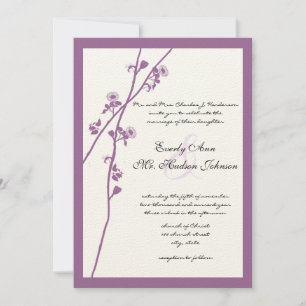 Invitación a la boda de la rama de flores silvestr