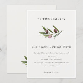 Invitación a la boda de la rama de olivo mínima rú