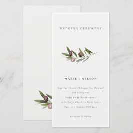 Invitación a la boda de la rama de olivo mínima rú