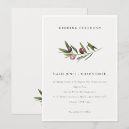 Invitación a la boda de la rama de olivo mínima rú