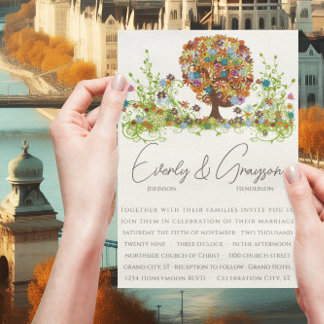 Invitación a la boda de la rama lateral del bosque