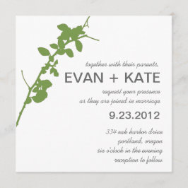 Invitación a la boda de la rama verde moderna