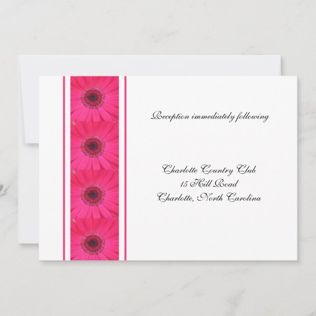 Invitación a la boda de la recepción de la Gerbera (Anverso)