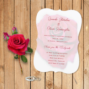 Invitación a la boda de la recepción de la Rosa Ro
