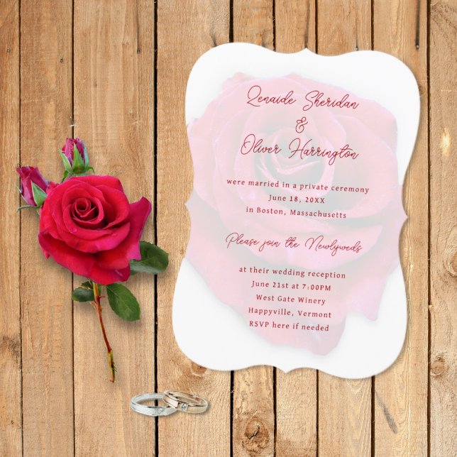 Invitación a la boda de la recepción de la Rosa Ro (Subido por el creador)