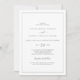 Invitación a la boda de la recepción de plata mini