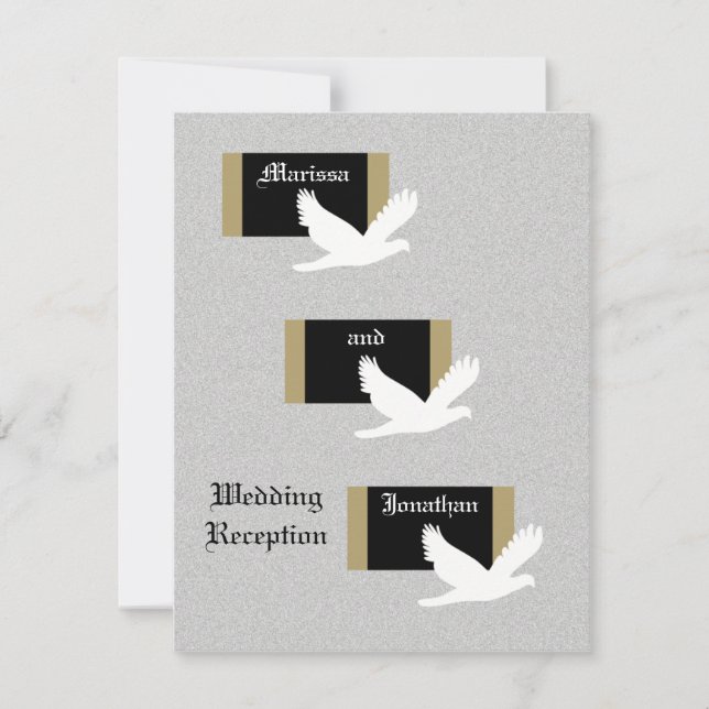Invitación a la boda de la recepción — Palomas Bod (Anverso)
