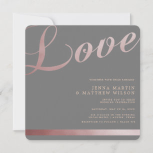 Invitación a la boda de la Relieve metalizado Rosa