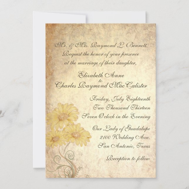 Invitación a la boda de la reproducción de los gir (Anverso)