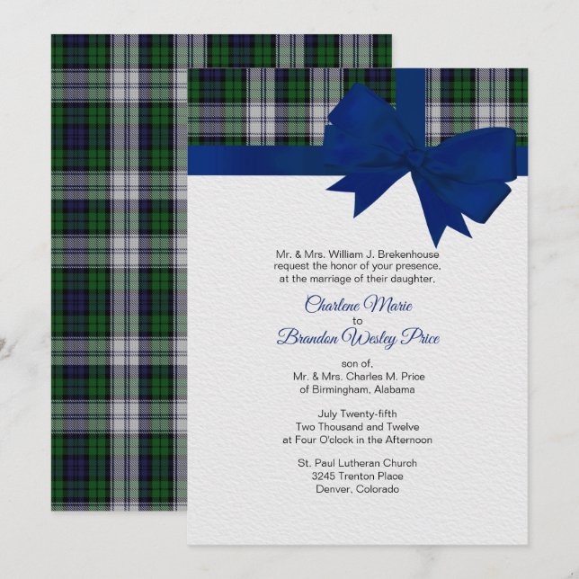Invitación a la boda de la ropa cubierta de Black  (Anverso / Reverso)