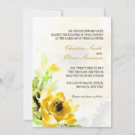 Invitación a la boda de la rosa amarilla