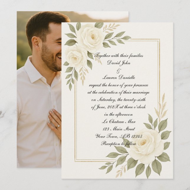 Invitación a la boda de la Rosa Blanca (Anverso / Reverso)
