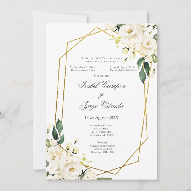 Invitación a la boda de la Rosa Blanca (Anverso)