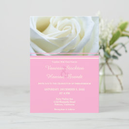 Invitación a la boda de la rosa blanca moderna