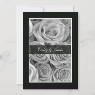Invitación a la boda de la rosa blanca y negra