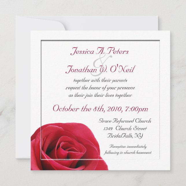 Invitación a la boda de la Rosa Roja (Anverso)