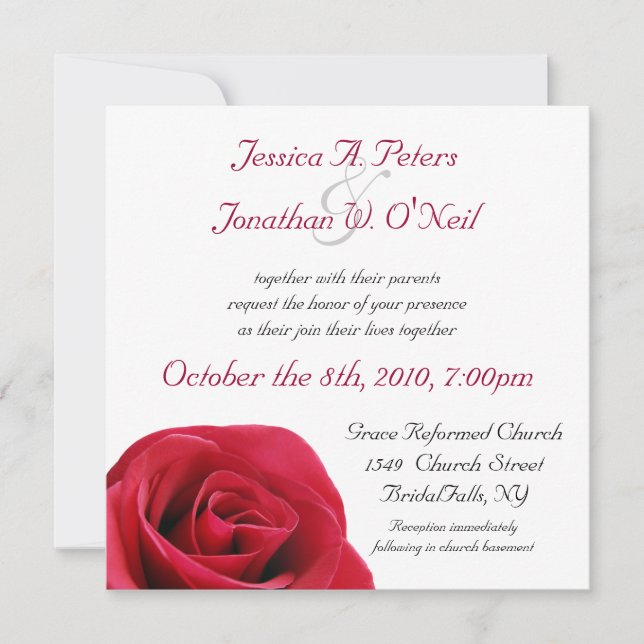 Invitación a la boda de la Rosa Roja (Anverso)