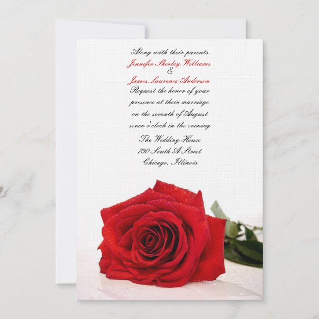 Invitación a la boda de la Rosa Roja (Anverso)