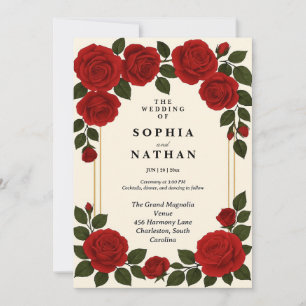 Invitación a la boda de la Rosa Roja del personali