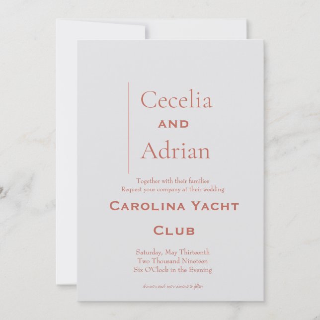 Invitación a la boda de la roya moderna (Anverso)