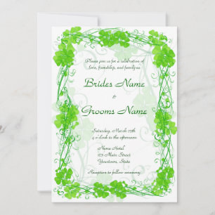 Invitación a la boda de la Shamrock afortunada ver